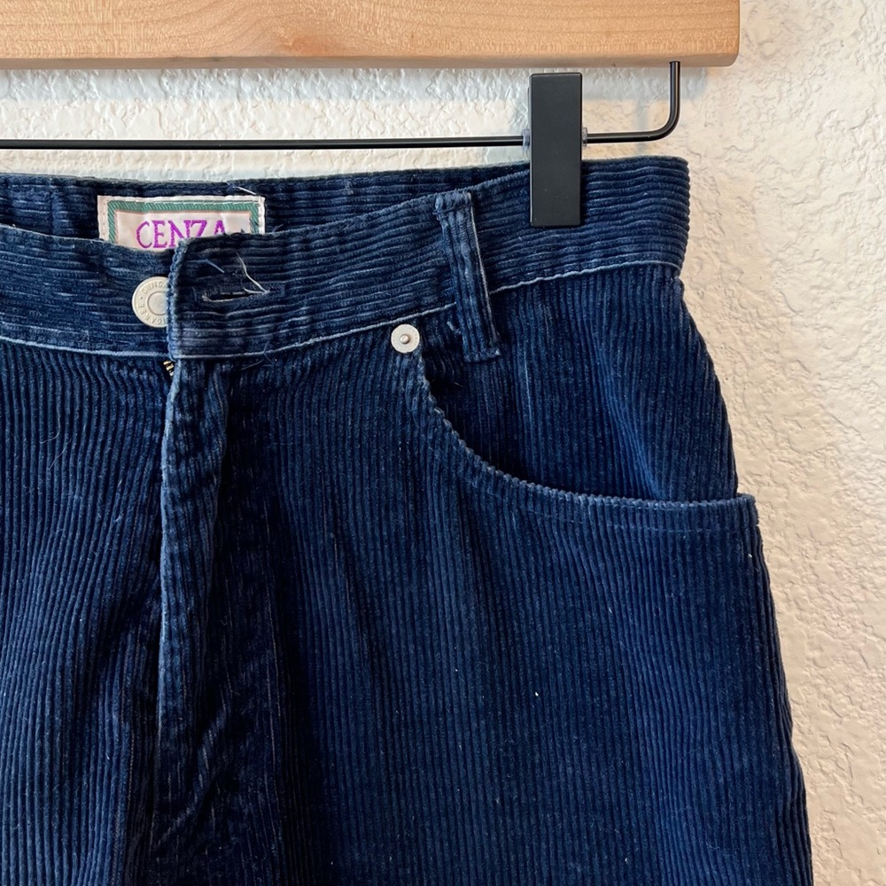Vintage Cenza Size 26 Midnight Blue Corduroy Pants